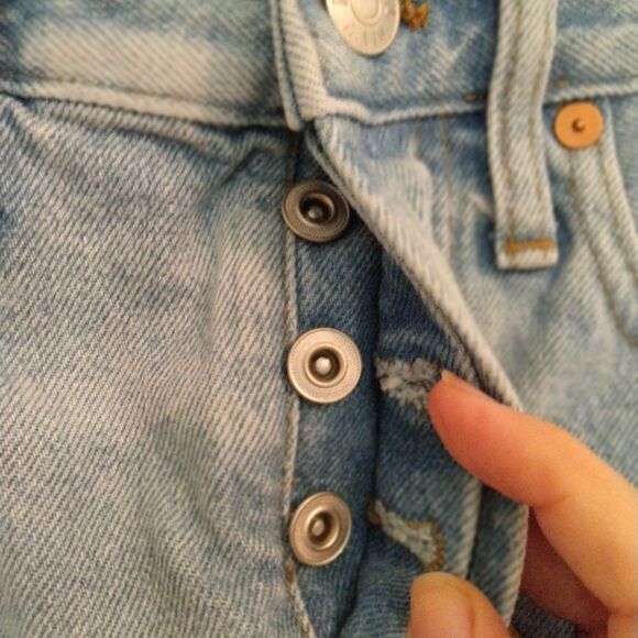 Madewell Rigid blue denim A line mini skirt size 23 - Picture 4 of 6